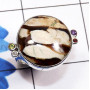 Peanut Wood F - SPW993-Peanut Wood Genuine Gemstone Made in 925 Silver Fancy Rin