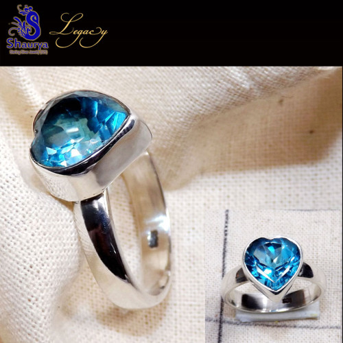 Swiss Blue Topaz E - WFJ960-Neon Blue Apatite, Swiss Blue Topaz Heart Shape Gemstone