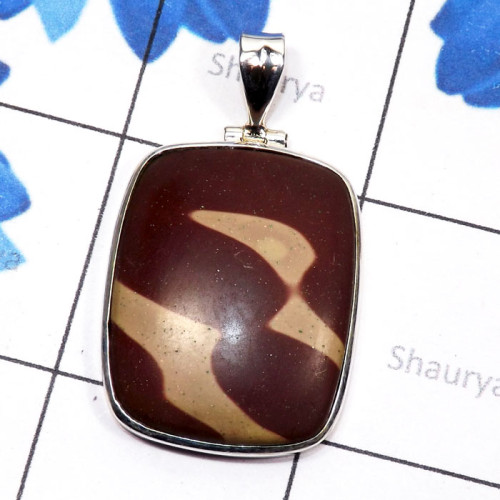 Print Stone C - PSS999-Print Stone 925 Sterling Silver Handmade Plain Pendant