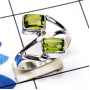 Peridot O - SDR783-Semiprecious Cut Two Gemstone 925 Sterling Silver Handmad