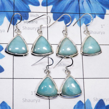 3 Pair Blue Aragonite O - SBA992-3 Pair Blue Aragonite Made in 925 Sterling Silver Wholesa 3 Pair Blue Aragonite O - SBA992-3 Pair Blue Aragonite Made in 925 Sterling Silver Wholesa