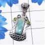 Larimar D - LDS976-Larimar with Semiprecious Cut Gemstone 925 Sterling Silve