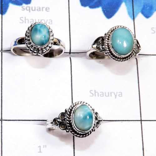 3 Pcs Larimar O - RBS973-Sterling 925 Silver Direct Factory 3 Pcs Genuine Larimar 3 Pcs Larimar O - RBS973-Sterling 925 Silver Direct Factory 3 Pcs Genuine Larimar