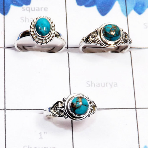 3 Pcs Blue Copper Turquoise H - RBS972-Blue Copper Turquoise 925 Silver Manufacturer 3 Pcs Whole 3 Pcs Blue Copper Turquoise H - RBS972-Blue Copper Turquoise 925 Silver Manufacturer 3 Pcs Whole