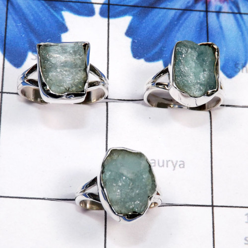 3 Pcs Aquamarine Rough O - SVP863-Aquamarine Rough Gemstone Made in 925 Silver 3 Pcs Plain 3 Pcs Aquamarine Rough O - SVP863-Aquamarine Rough Gemstone Made in 925 Silver 3 Pcs Plain