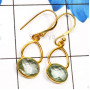 Green Amethyst A - SGE954-Genuine Cut n Cab Gemstone 925 Sterling Silver Gold Plate