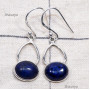 Lapis C - BZE860-Genuine Cab Gemstone with 925 Silver Trendy Bezel Earring