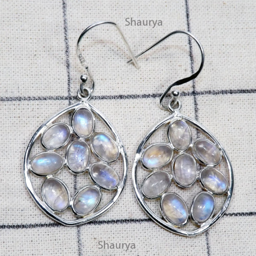 Rainbow Moonstone B - BZE859-925 Sterling Silver Bezel Setting with Semiprecious Gemst Rainbow Moonstone B - BZE859-925 Sterling Silver Bezel Setting with Semiprecious Gemst