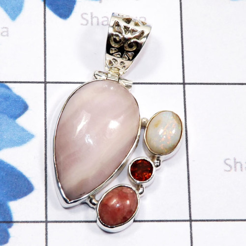 Pink Aragonite, Ethiopian Opal, A - SSP939-Green Swiss Opal, Black Coral, Pink Aragonite, Ethiopian 