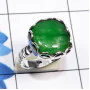 Green Carnelian Jade E - SDR782-925 Silver Direct Factory Handmade Designer Ring with Sem