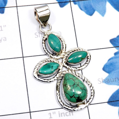 Tibet Turquoise A - SSP933-Semiprecious Cut n Cab Gemstone Made in 925 Silver Wholes Tibet Turquoise A - SSP933-Semiprecious Cut n Cab Gemstone Made in 925 Silver Wholes