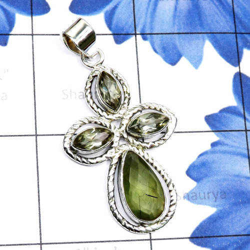 Green Amethyst n Prynite H - SSP933-Semiprecious Cut n Cab Gemstone Made in 925 Silver Wholes Green Amethyst n Prynite H - SSP933-Semiprecious Cut n Cab Gemstone Made in 925 Silver Wholes
