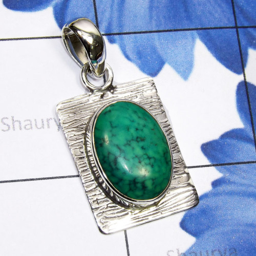 Tibet Turquoise B - SSP931-Direct Factory 925 Sterling Silver with Genuine Cut n Cab