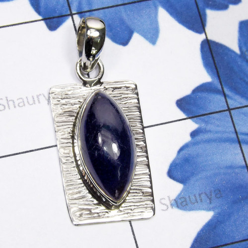 Iolite Cab F - SSP931-Direct Factory 925 Sterling Silver with Genuine Cut n Cab
