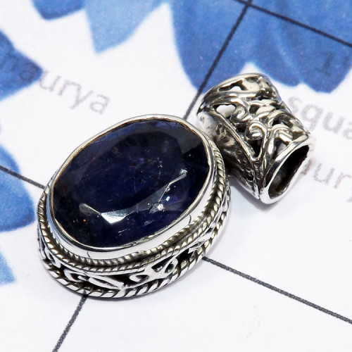 Iolite Cut A - SSP929-Sterling 925 Silver Manufacturer Semiprecious Cut n Cab G