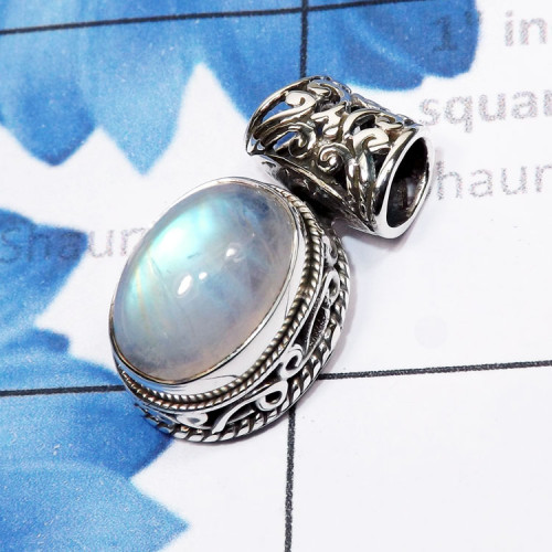 Rainbow Moonstone Cab G - SSP929-Sterling 925 Silver Manufacturer Semiprecious Cut n Cab G