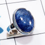 Tanzanite Cab C - PSR871-Genuine Cab Gemstone 925 Silver Handmade Plain Ring