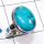Blue Turquoise F - PSR871-Genuine Cab Gemstone 925 Silver Handmade Plain Ring
