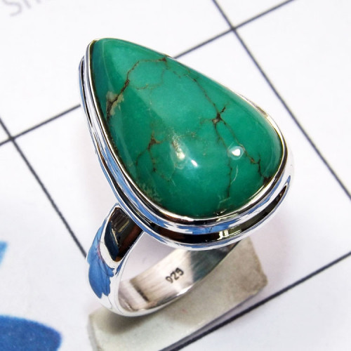 Tibet Turquoise A - PSR870-925 Sterling Silver Semiprecious Gemstone Stunning Ring