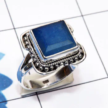Blue Sapphire Corundum C - SDR779-Genuine Gemstone Made in 925 Silver Designer Ring Blue Sapphire Corundum C - SDR779-Genuine Gemstone Made in 925 Silver Designer Ring