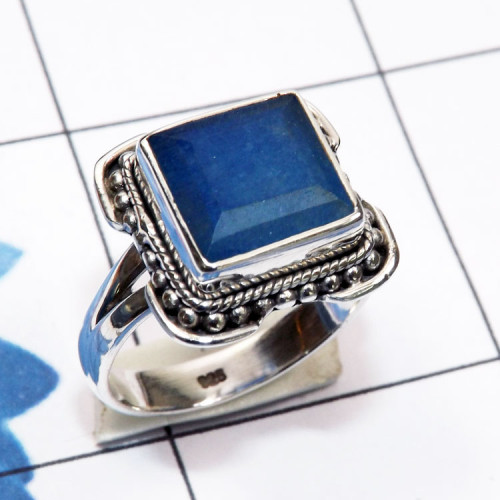 Blue Sapphire Corundum C - SDR779-Genuine Gemstone Made in 925 Silver Designer Ring Blue Sapphire Corundum C - SDR779-Genuine Gemstone Made in 925 Silver Designer Ring