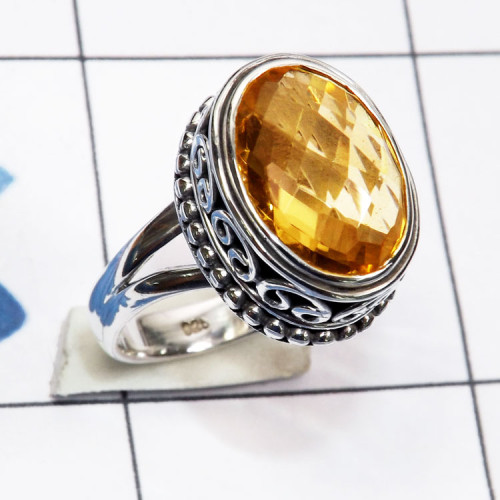 Citrine cut A - SDR778-925 Sterling Silver Handmade Semiprecious Gemstone Design