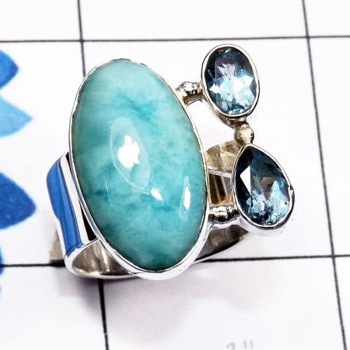 Larimar, Blue Topaz A - CLR948-Shattuckite, Cats Eye, Ethiopian Opal, Larimar, Aragonite Larimar, Blue Topaz A - CLR948-Shattuckite, Cats Eye, Ethiopian Opal, Larimar, Aragonite