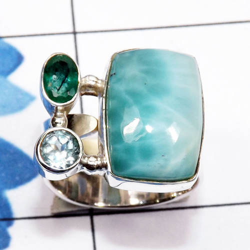 Larimar, Emerald D - CLR948-Shattuckite, Cats Eye, Ethiopian Opal, Larimar, Aragonite Larimar, Emerald D - CLR948-Shattuckite, Cats Eye, Ethiopian Opal, Larimar, Aragonite