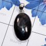 Psilomelane A - ISP839-Semiprecious Gemstone 925 Sterling Silver Plain Pendant