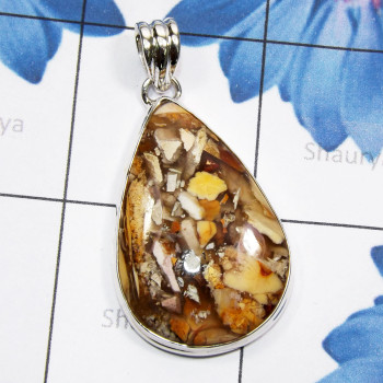 Brecciated Mookaite A - ISP838-Sterling 925 Silver Genuine Gemstone Wholesale Plain Pend Brecciated Mookaite A - ISP838-Sterling 925 Silver Genuine Gemstone Wholesale Plain Pend