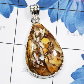 Brecciated Mookaite A - ISP838-Sterling 925 Silver Genuine Gemstone Wholesale Plain Pend Brecciated Mookaite A - ISP838-Sterling 925 Silver Genuine Gemstone Wholesale Plain Pend