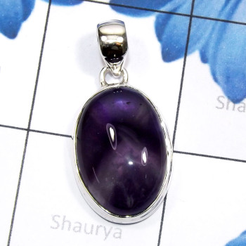 Chevron Amethyst A - ISP837-Natural Gemstone Made in 925 Silver Trendy Plain Pendant Chevron Amethyst A - ISP837-Natural Gemstone Made in 925 Silver Trendy Plain Pendant