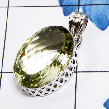 Green Amethyst O - SD714-Solid 925 Silver Handmade Green Amethyst Wholesale Pendant Green Amethyst O - SD714-Solid 925 Silver Handmade Green Amethyst Wholesale Pendant