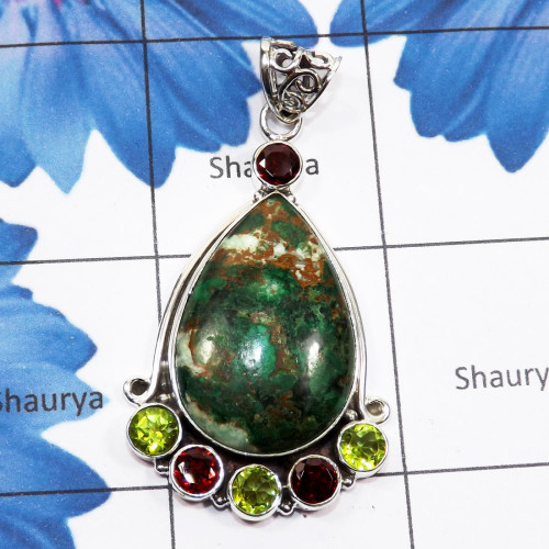 Green Crysocola H - SSP926-Cacoxenite, Black Coral Druzy, Golden Seraphinite, Chryso Green Crysocola H - SSP926-Cacoxenite, Black Coral Druzy, Golden Seraphinite, Chryso
