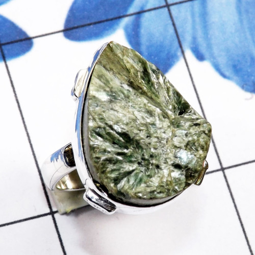 Seraphinite Druzy E - SPH999-Seraphinite Druzy Made in 925 Silver Stunning Ring