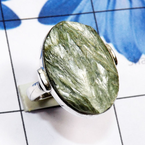 Seraphinite Druzy O - SPH999-Seraphinite Druzy Made in 925 Silver Stunning Ring