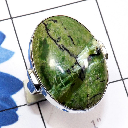 Green Swiss Opal B - PSR869-Green Swiss Opal 925 Sterling Silver Stunning Ring