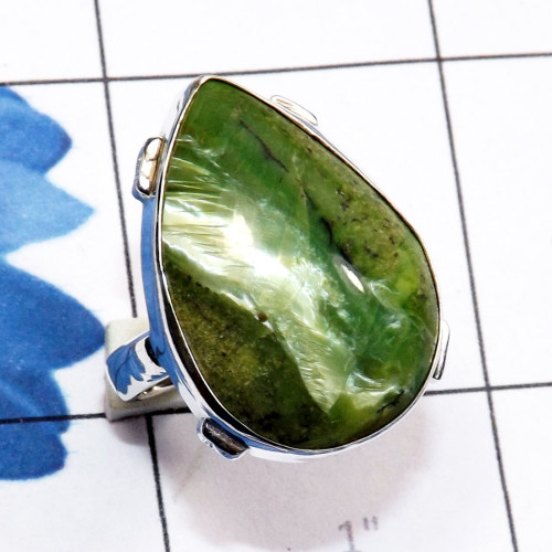 Green Swiss Opal C - PSR869-Green Swiss Opal 925 Sterling Silver Stunning Ring