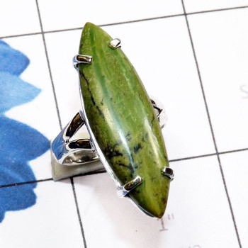 Green Swiss Opal F - PSR869-Green Swiss Opal 925 Sterling Silver Stunning Ring Green Swiss Opal F - PSR869-Green Swiss Opal 925 Sterling Silver Stunning Ring