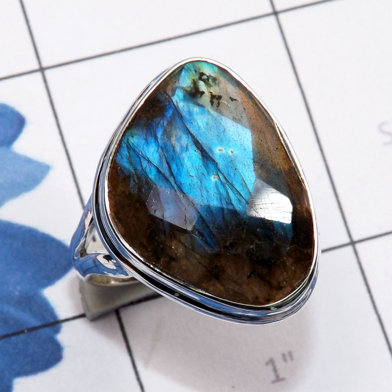 Labradorite Cut C - PSR868-Fire Labradorite Cab 925 Sterling Silver Handmade Wholesa Labradorite Cut C - PSR868-Fire Labradorite Cab 925 Sterling Silver Handmade Wholesa