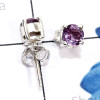 Amethyst Cut O - SSE972-5mm Round Faceted Gemstone 925 Silver Prong Setting Stud