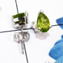 Peridot cut O - SSE971-5x8mm Pear Drop Semiprecious Gemstone 925 Silver Handmade