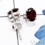 Garnet Cut D - SSE970-5x7mm Oval Genuine Faceted Gemstone Sterling 925 Silver P
