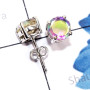 Rainbow Mystic O - SSE967-7mm Round Faceted Multi Gemstone 925 Silver Prong Setting