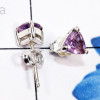 Amethyst Cut O - SSE964-6mm Triangle Handmade Genuine Faceted Gemstone 925 Silver