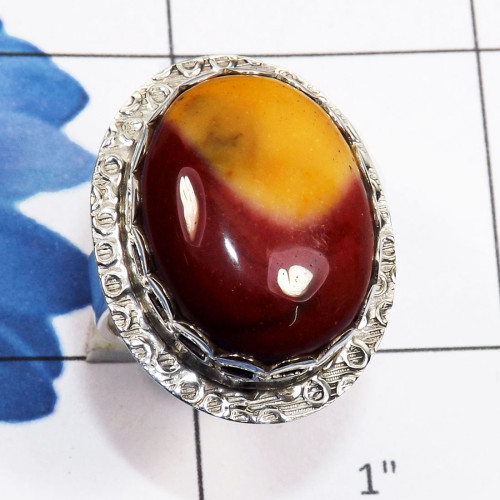 Mookaite A - SDR768-Natural Gemstone 925 Sterling Silver Handmade Designer Ri