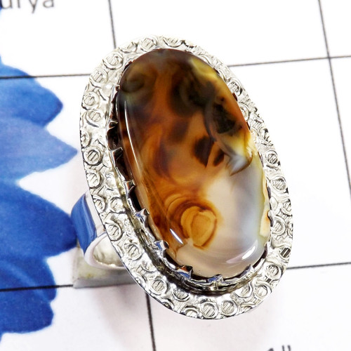 Banded Onyx O - SDR768-Natural Gemstone 925 Sterling Silver Handmade Designer Ri