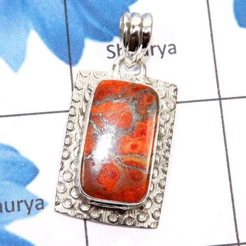 Red Copper Turquoise O - SSP914-Wholesale 925 Silver Genuine Gemstone Handmade Pendant Red Copper Turquoise O - SSP914-Wholesale 925 Silver Genuine Gemstone Handmade Pendant