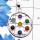 Chakra Stone B - CHP990-Seven Multi Cab Chakra Stone 925 Sterling Silver Pendant