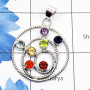 Chakra Stone D - CHP988-Seven Stone Chakra Pendant with 925 Sterling Silver